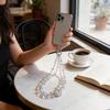 Water Diamond Fox Phone Necklace With Pvc Chain For Fashionable Case Decoration
