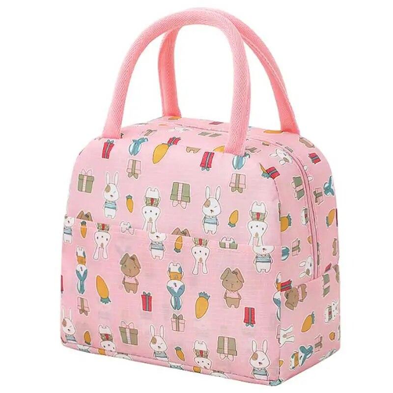 Cartoon Cute Portable Tote Lunch Box Bento Box Animal Pattern Lunch Bag Insulated Food Bag Lunch Box Bag Picnic Bag