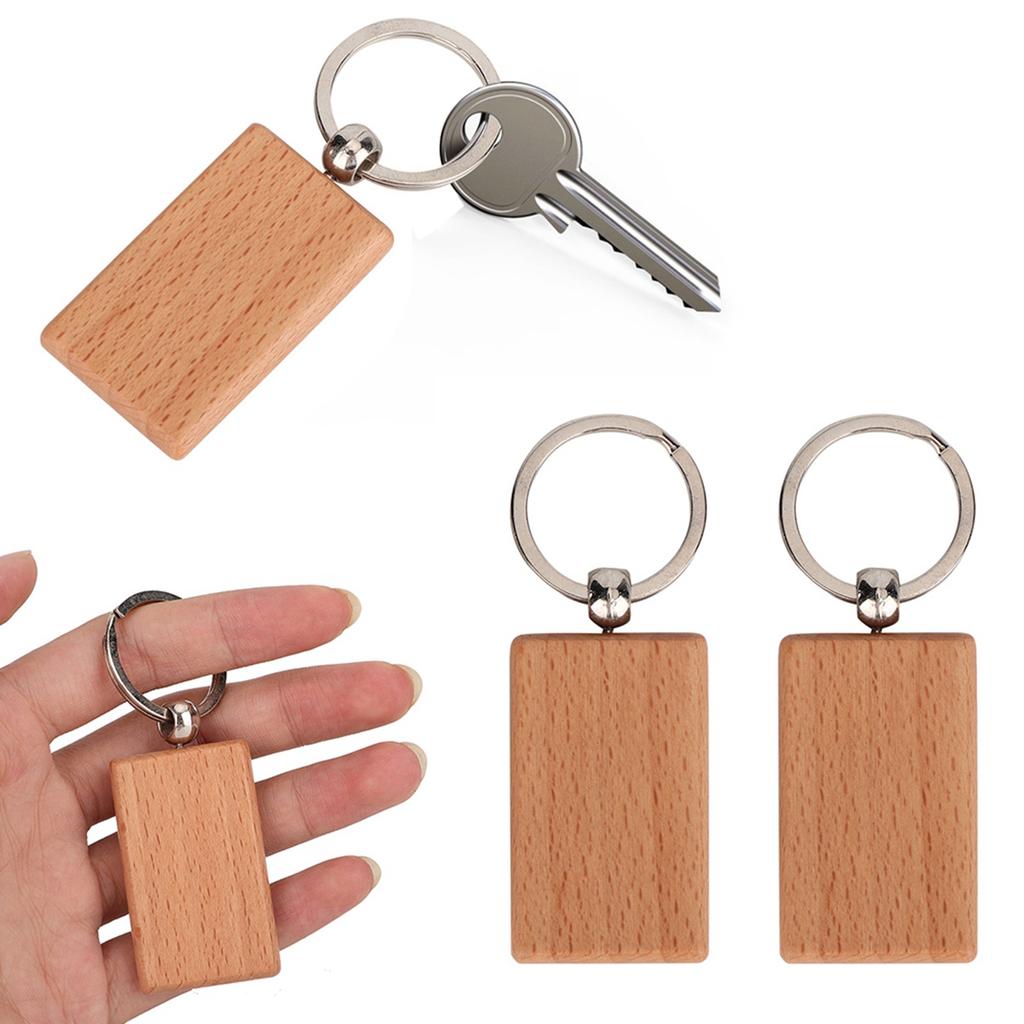 10PCS Beech Wood Key Chain Key   Keychains   Clothing Bag Decoration