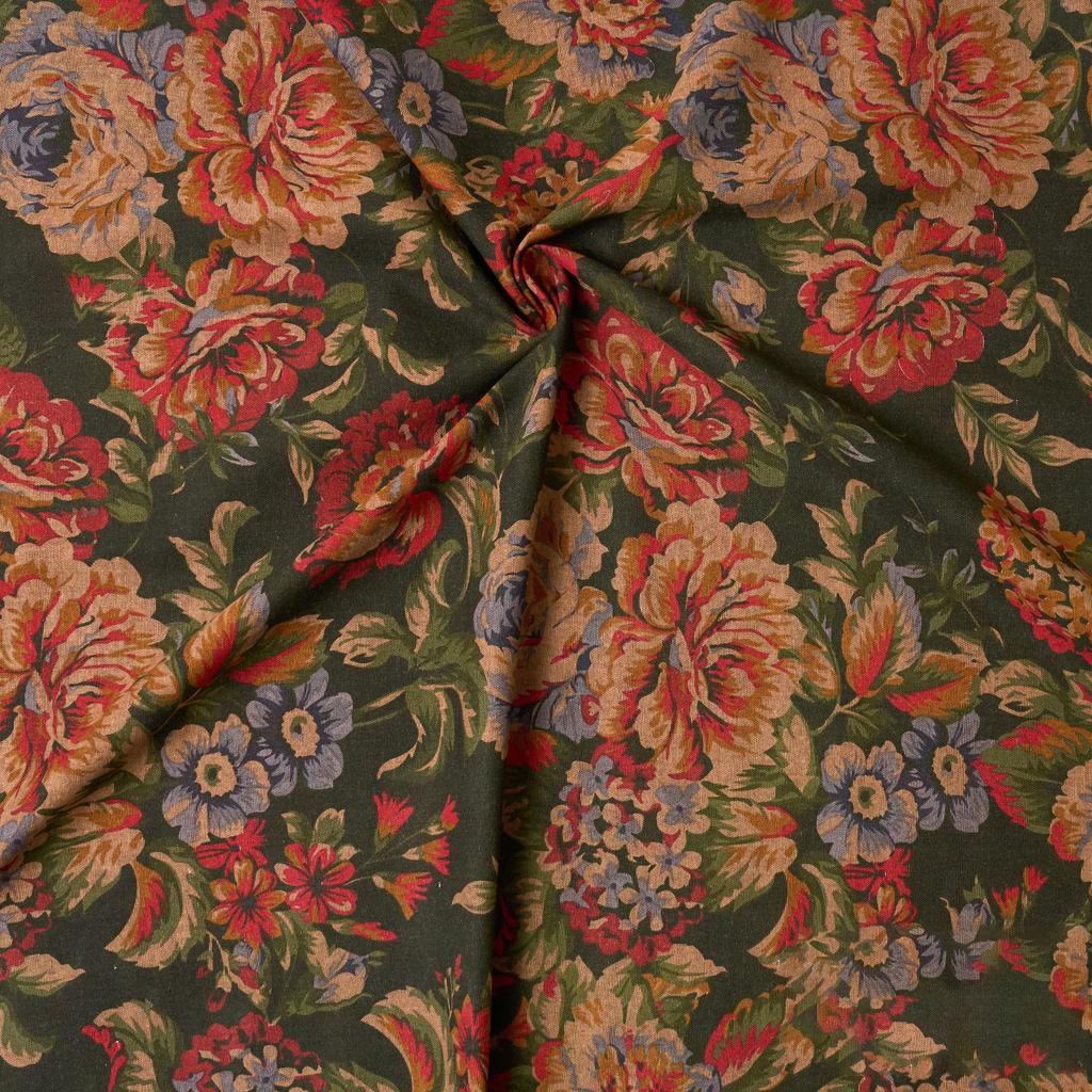 145x100cm Cotton Linen Small Floral Printed Fabric For Women's Clothing, Decorative Fabric DIY Handmade Sewing Cloth Fabric