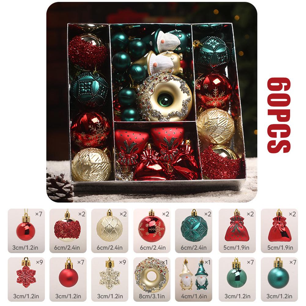 

Colorful Christmas Ball Pendant Plastic Round Ball Christmas Tree Decoration Set Electroplated Christmas Tree Colored Ornament