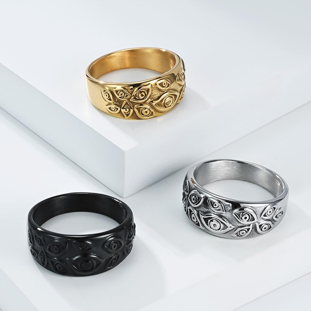 2026 Vintage Prsten s ďábelským okem Pánský niche osobnost Punkový prsten na prst s okem