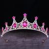 DIEZI Baroque Luxury Girls AB Red Green Blue Crystal Bridal Wedding Tiara Crown Bride Queen Headbands Hair Jewelry Accessories