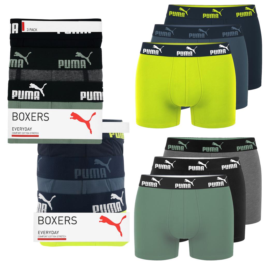 Puma Bokserki Męskie 6 Sztuk Majtki Bawełna Kolor Mix