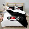 Besiktas Istanbul Voetbalclub 3-delige beddengoedset, Ideaal voor 1 dekbedovertrek en 2 kussenslopen, Perfect voor fan cadeau, Ideaal voor Slaapkamer, Studentenkamer
