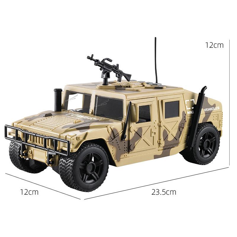 Large 1:16 Hummer Field Vehicle Military Model Car Armored Vehicle Tank Missile Boy 6 Years Old 8 Children's Toy Car