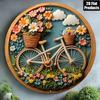 Vintage Floral Bicycle Metal Wall Sign 8x8 Inch Rustic Cafe Kitchen Bar Decor Tin Art