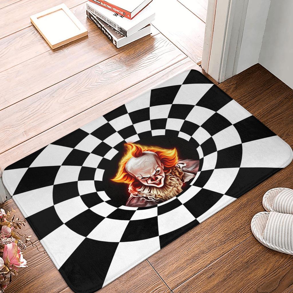 Realistic 3D Wolf  Peeking Out Of Torn Doormat Anti-Slip Bathroom Kitchen Mat Living Room Floor Door Entrance Carpet Rug