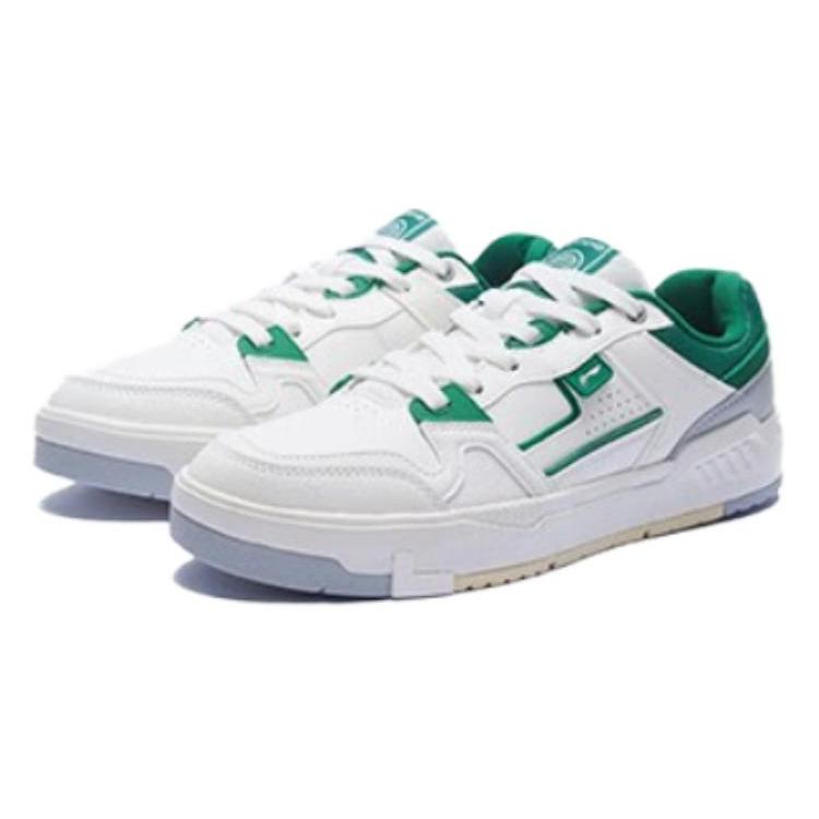 Li Ning ACE V2 Slip Resistant Abrasion Resistant Low Top Skateboard Shoes Women's White Green AGCS156-2
