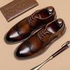 Fashion Genuine Leather Brogues Men Platform Shoes 2024 Elegant Carving Soft Bottom Wedding Shoes Man Handmade Footwear Zapatos Hombre
