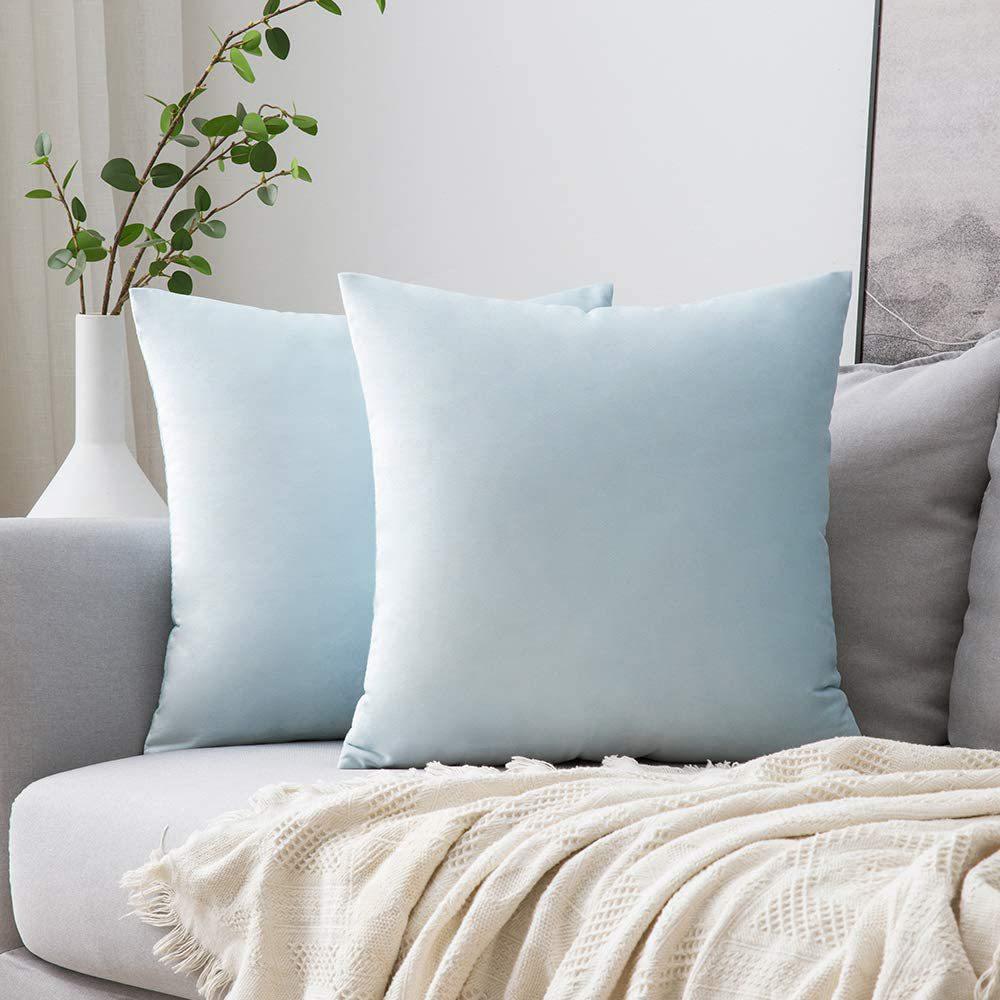 Einfarbige Samt-Kissenhülle - Einfache Stoff-Sofa-Rückenlehnenbezug (Kissenfüllung nicht im Lieferumfang enthalten)