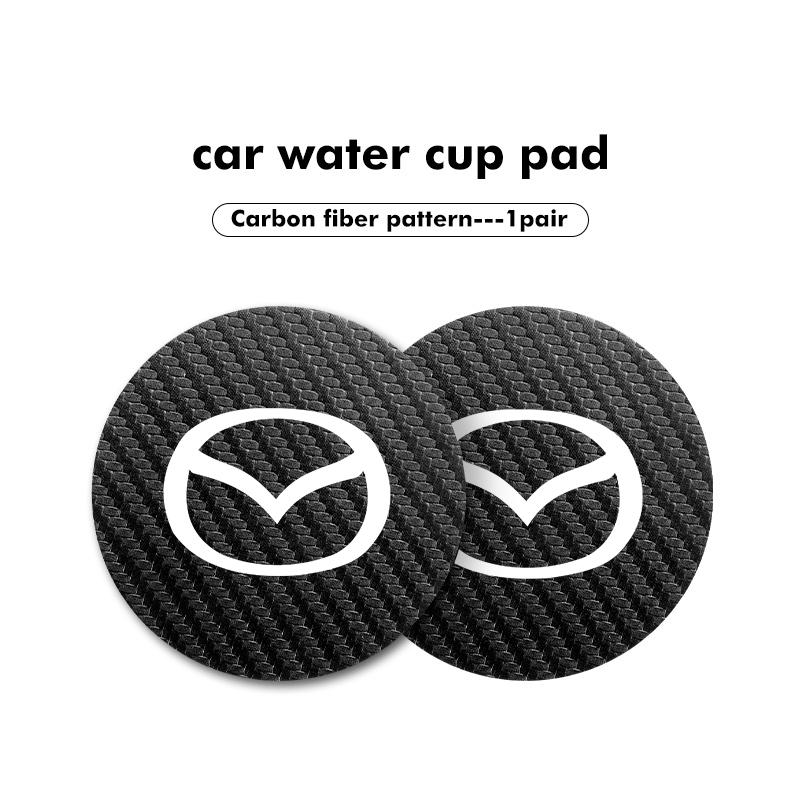 For Mazda 2Pcs Car Interior Leather Coaster Anti-noise Water Cup Pad 2 3 5 6 Axela Atenza Speed 6 CX3 CX4 CX5 CX7 CX8 CX9 MS g1