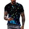 Colorful Graffiti Graphics T Shirts Summer Fashion Short Sleeve 3D Ink Splash Printed T-shirts