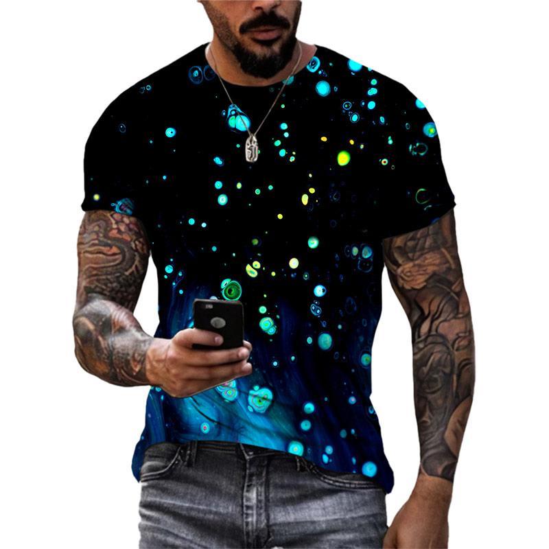 Colorful Graffiti Graphics T Shirts Summer Fashion Short Sleeve 3D Ink Splash Printed T-shirts