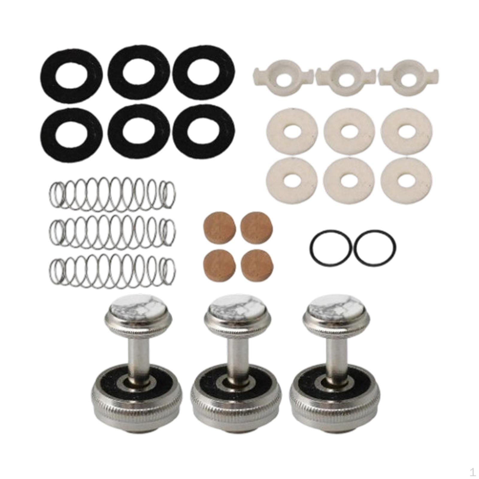 Trumpet Repair Kit Connecting Rod Piston Guides Spring Cork Cushions Finger Buttons Valve Cap