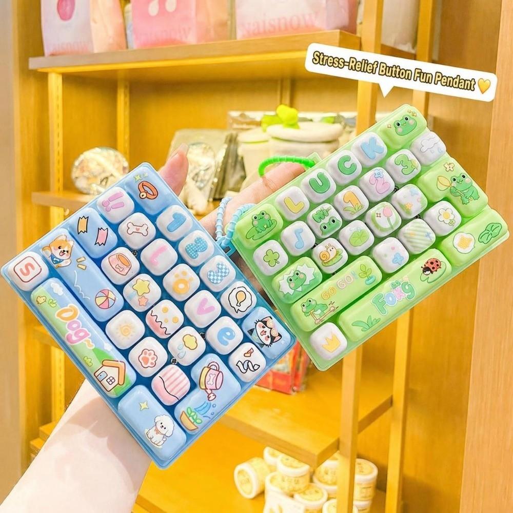 Cartoon Mechanical Keyboard Toy Hanging Keycap Clicker Toy Cute Bag Pendant  Bag Charm