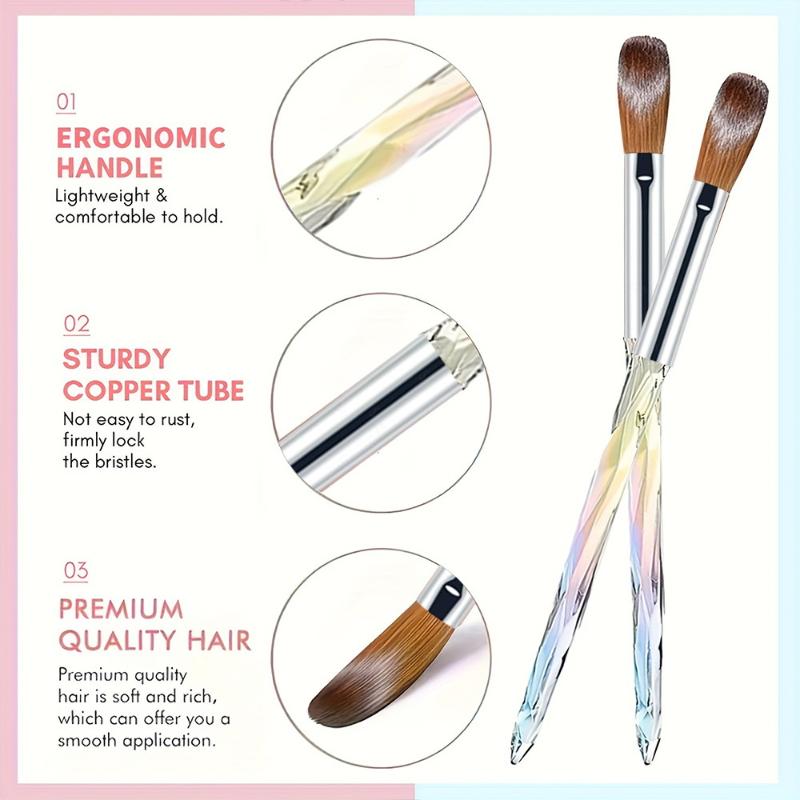 6-teiliges Acrylnagelbürsten-Set, Professionelle Nagelbürsten für Acrylanwendung Acrylpulver Nagelverlängerung und 3D-Nageldesign