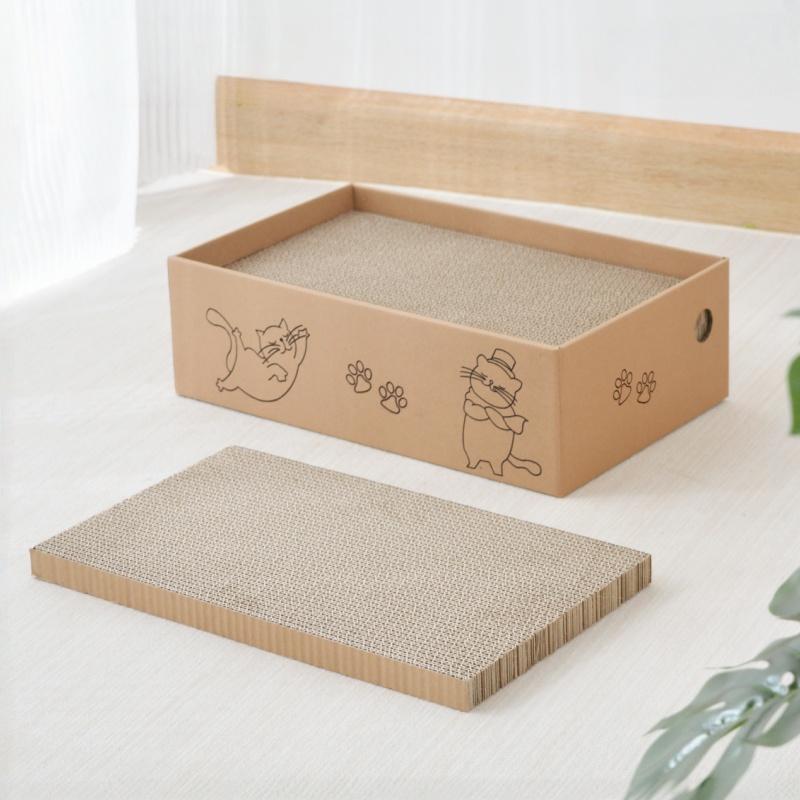 5pcs Corrugated Cardboard Cat Scratch Board Rectangular Double-Sided Scratching Nest Wear-Resistant Non Shedding All Universal