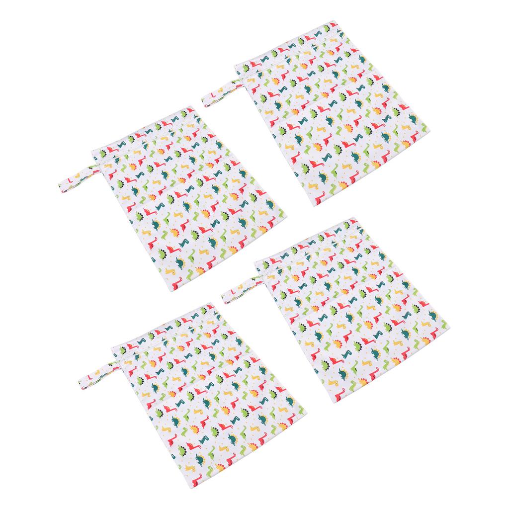 4Pcs Baby Stroller Hanging Bag Cotton Printed Waterproof Storage Portable with Single Zip 30x40cm