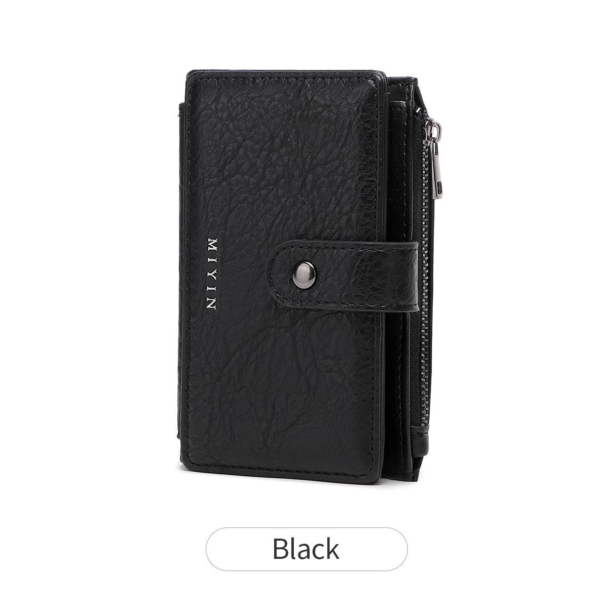 

Женский кошелек из искусственной кожи в стиле ретро, в три раза больше емкости, короткий кошелек, модный и портативный, кредитная карта, удостоверение личности, женская сумка для карт