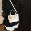 Lychee Pattern Texture Simple Portable Bucket Bag New Trendy Casual Women Versatile Commuter Messenger Bag