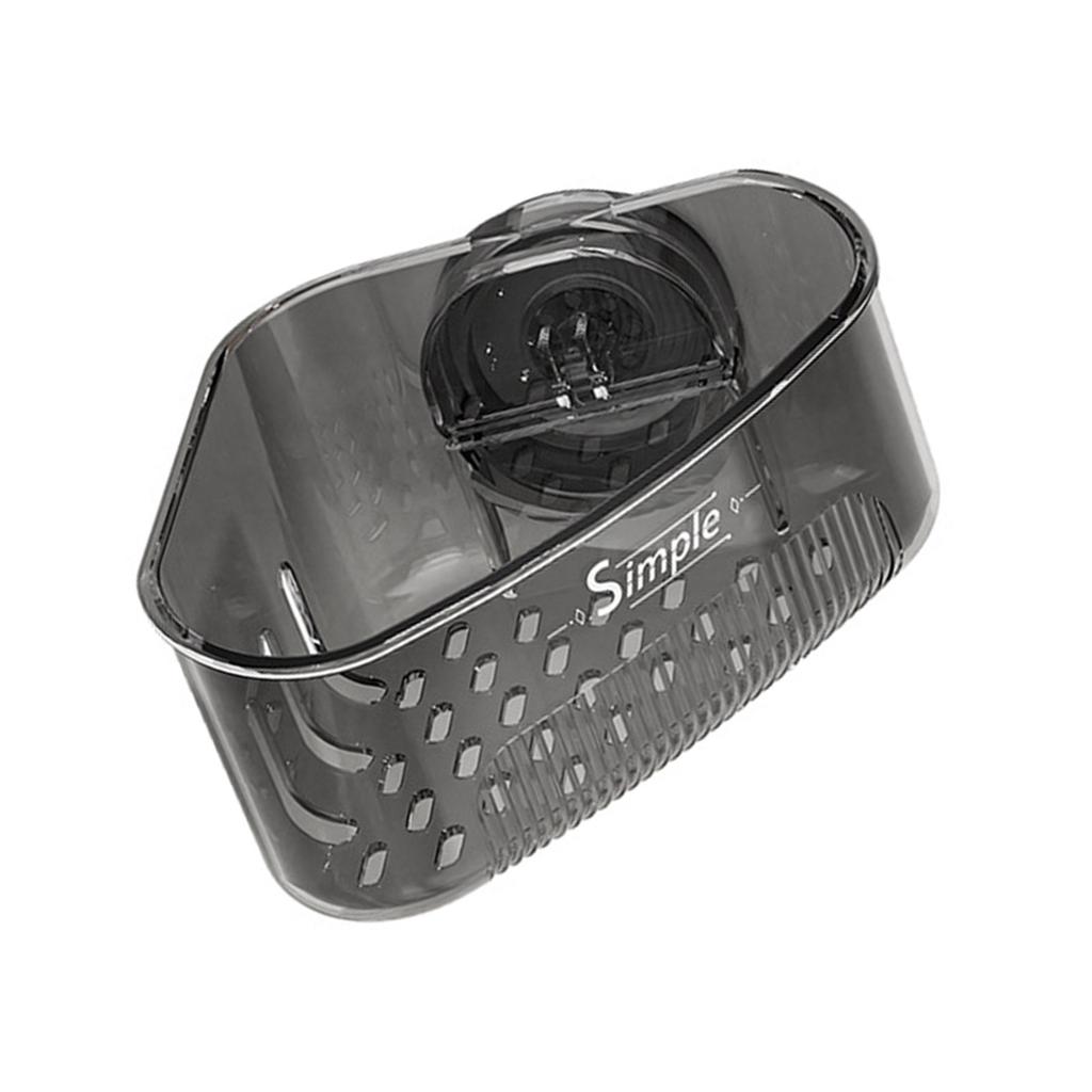 Suction Cup Corner Sponge Holder With Drain Holes Waterproof ABS Plastic Organizer For Kitchen Sink Bathroom Storage