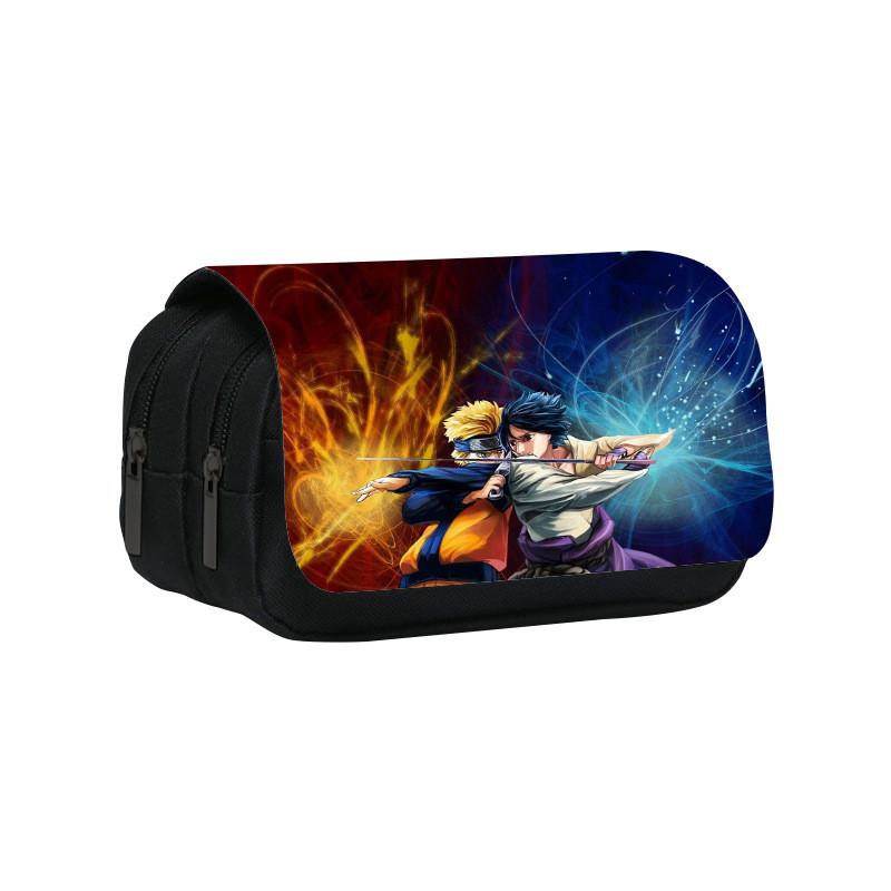 Naruto Shinobi Printed Twin Compartment Pen Pouch With Waterresistant Nylon For Students