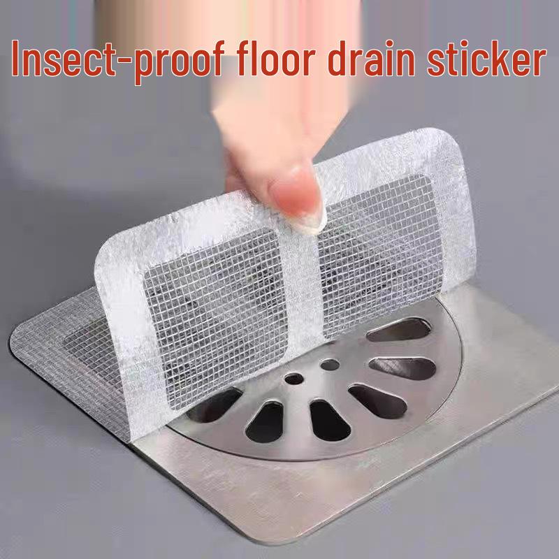 Disposable Anti-Hair Floor Drain Filter Mesh Sticker for Bathrooms