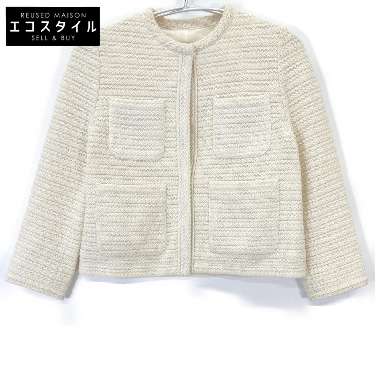 

BALLSEY Молочно-белый марлевый жакет без воротника Жакет 34 молочно-белый Б/у