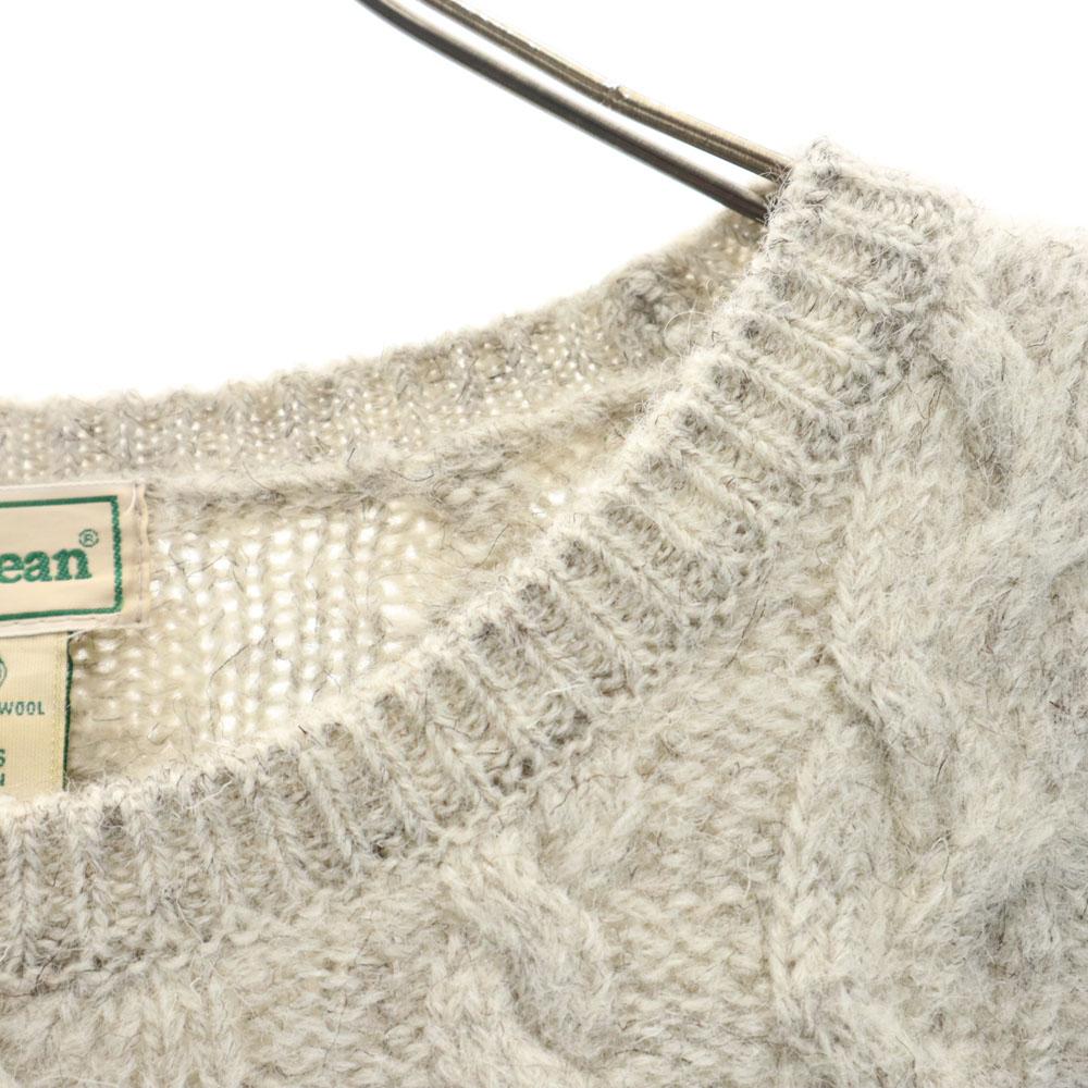 L.L.BEAN 80s Vintage Made In Scotland Long Sleeve Sweater L Gray Knit Men's Used