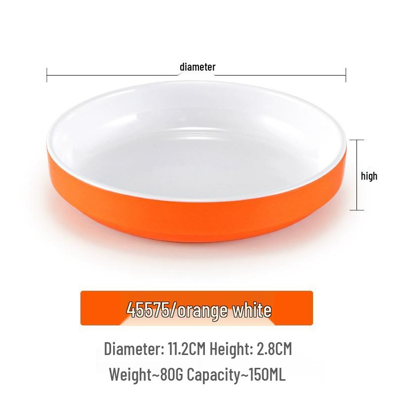 Small Melamine Bowl - Imitation Porcelain, Round Plastic Plate for Dipping Sauce or Snacks, Ideal for Commercial Use