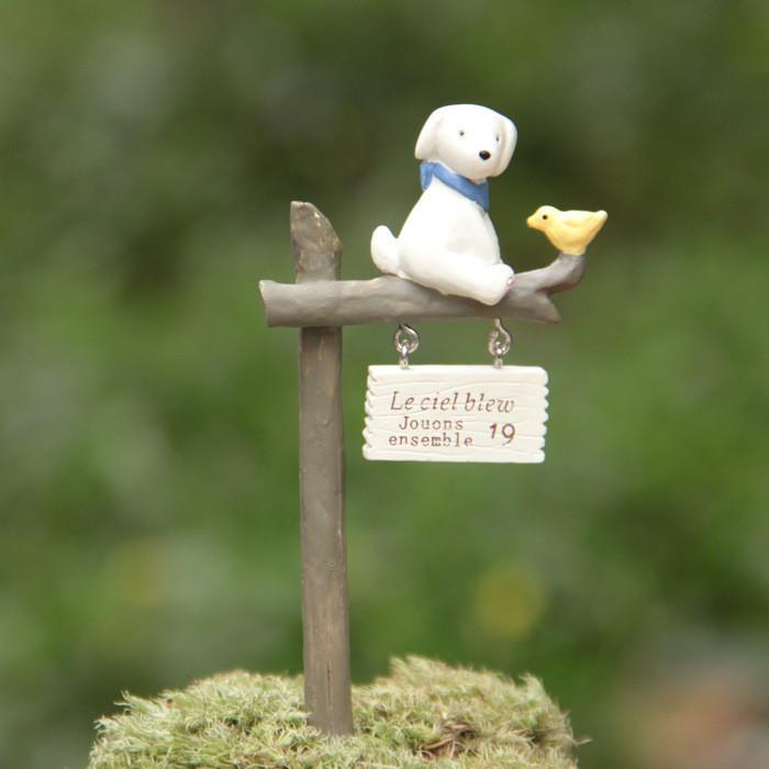 

Милая собака мультяшная птица письмо знак модель украшение для ландшафтной декорации реквизит