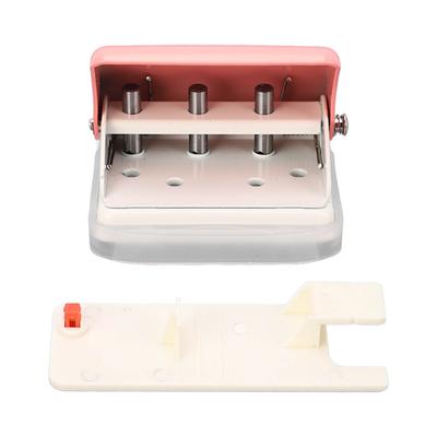 Hole Puncher Handheld Loose Leaf Paper Puncher Pink 3 Hole Punch with 5 Sheet Capacity
