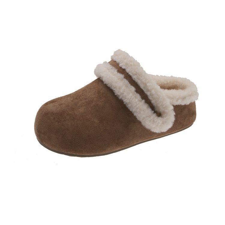 

Хлопковые тапочки Mao Mao новая осенне-зимняя обувь Birkenstocks с толстой подошвой увеличивающие рост мешок для пальцев полутапочки 35