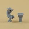 1:87 Scale Farmer Figures Character Model for DIY Scene Train Station Layout Fairy Garden Micro Landscape Desktop Decoration