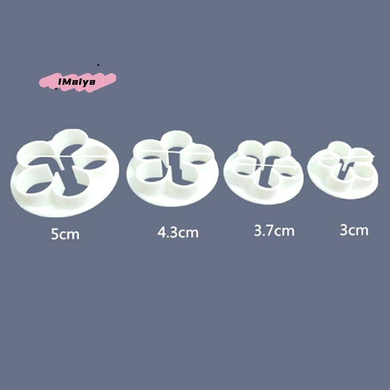 M-4pcs Flower Moulds DIY Plaster Work Clay Resin Art Soft Silicone Fondant Cake Mold Soap Ice Chocolate Decoration Baking Tool