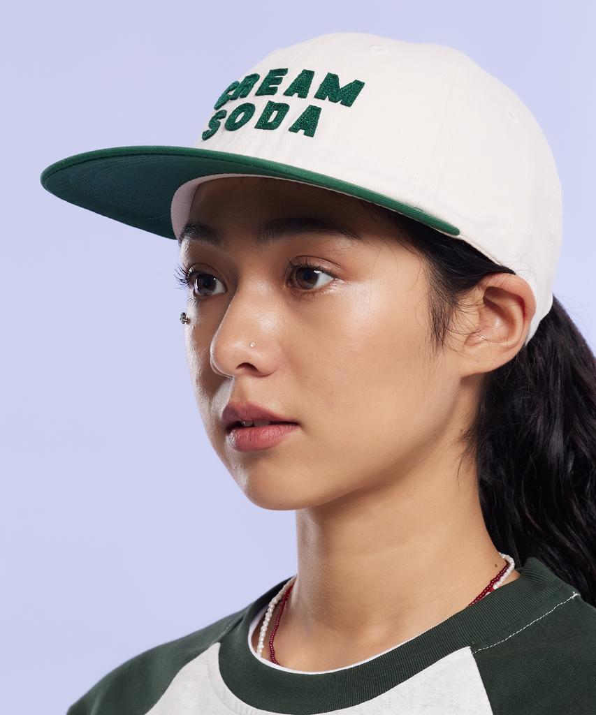 CREAM SODA LAB Applique Panel Ball Cap Green