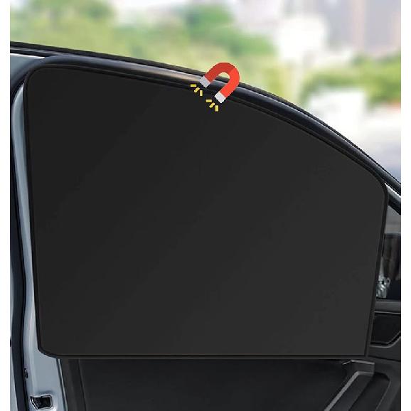 Car Side Window Sun Shades, 4 PCS Window Sunshades Privacy Curtains, 100% Block Light for Breastfeeding, Taking a nap, Changing Clothes, Camping