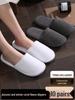 Pantoufles jetables antidérapantes pour clients - 10 paires pour hôtels, salons et voyages