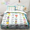 Educational Alphabet Bedding Set Single Twin Full Queen King Size Bed Set Adult Kid Bedroom Bedding Gift