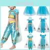 Elegante Fantasia de Cosplay da Princesa Jasmine para Meninas Conjunto de Vestido Macio e Confortável