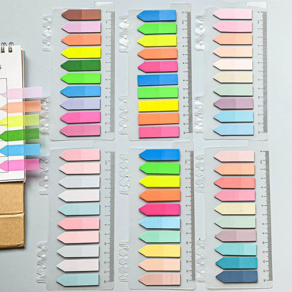 200 Sheets Color Stickers Notes Transparent Self-Adhesive Index Tabs Flags Sticky Note Stationery School Office Supplies