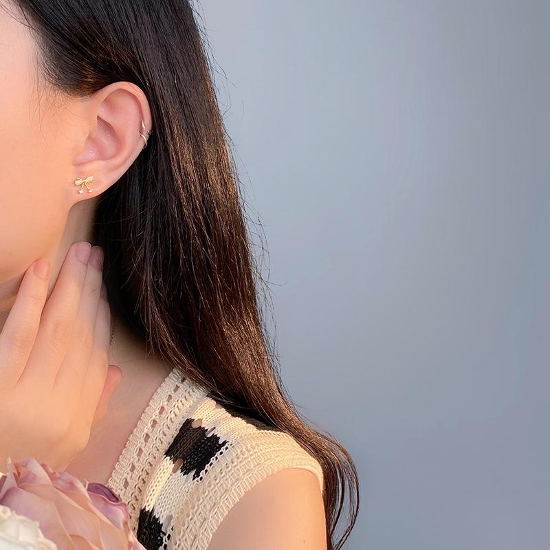 Sweet Opal Bow Earrings for Women  Fresh and Girly Earrings with Heart