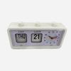Desk Table Alarm Clock Manual Jump Calendar Desktop Alarm Clock for Study Room Office White