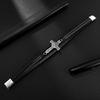 Personalized Bracelet Men's Stainless Steel Creative Multi Layer Weaving Cross Titanium Leather
