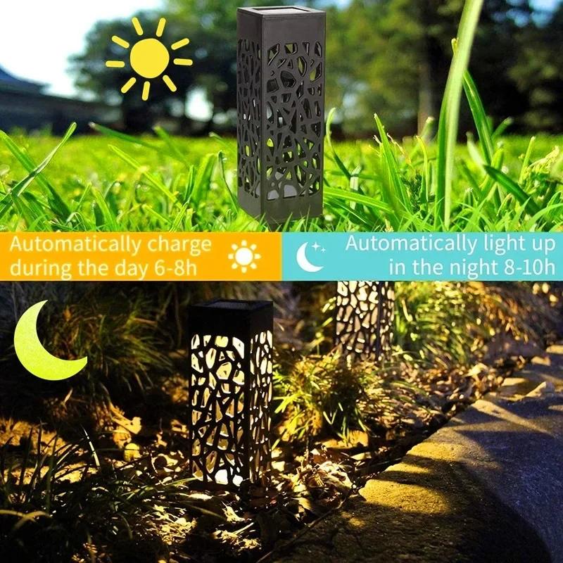 Waterproof Solar Lawn Lights Decorative Cutout Pattern LED Garden Lights Auto on Off Sensor Outdoor Landscape Lighting Pathways