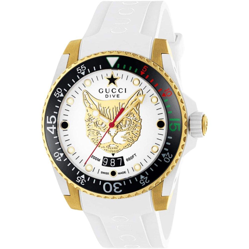 Gucci YA136322 Dive Damenuhr 40mm weiß