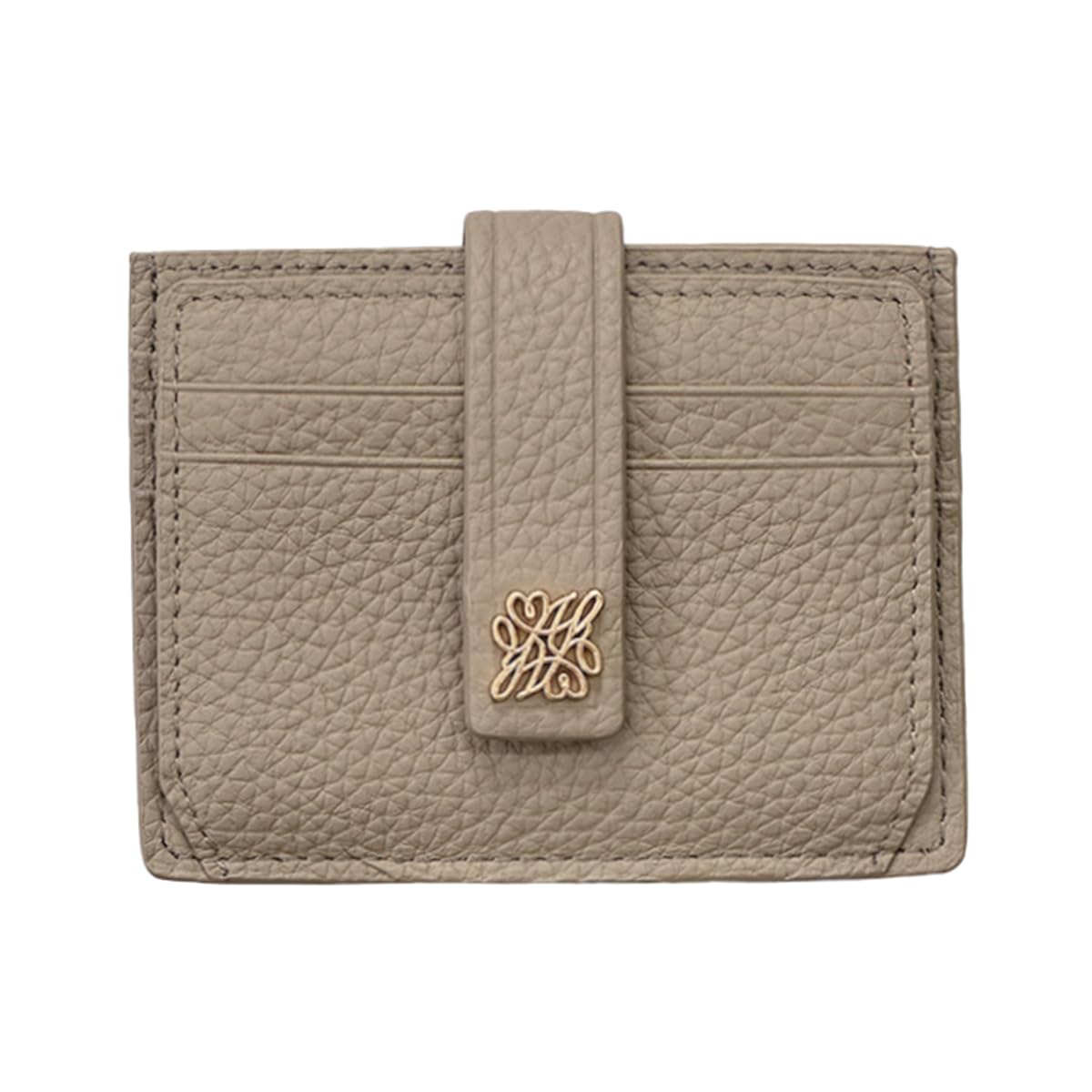 

Gisele Slim Genuine Leather Card Case with 10 Pockets, Bifold, and Fragment Case for Women (Grey Beige)