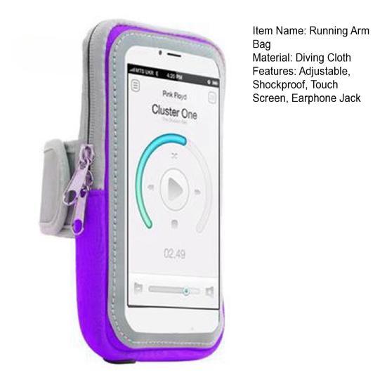 Laufarmtasche Hohe Kapazität Doppelreißverschlüsse Kopfhöreranschluss Touchscreen Doppellagige Aufbewahrung Handy Klettband Outdoor Herren und Damen Handgelenktasche
