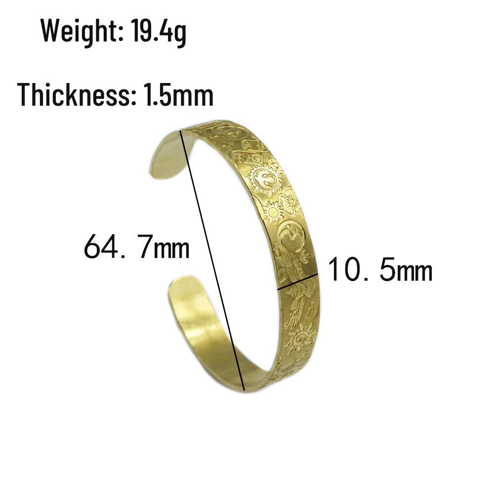 Lotus Eight Treasures Auspicious Brass Bracelet